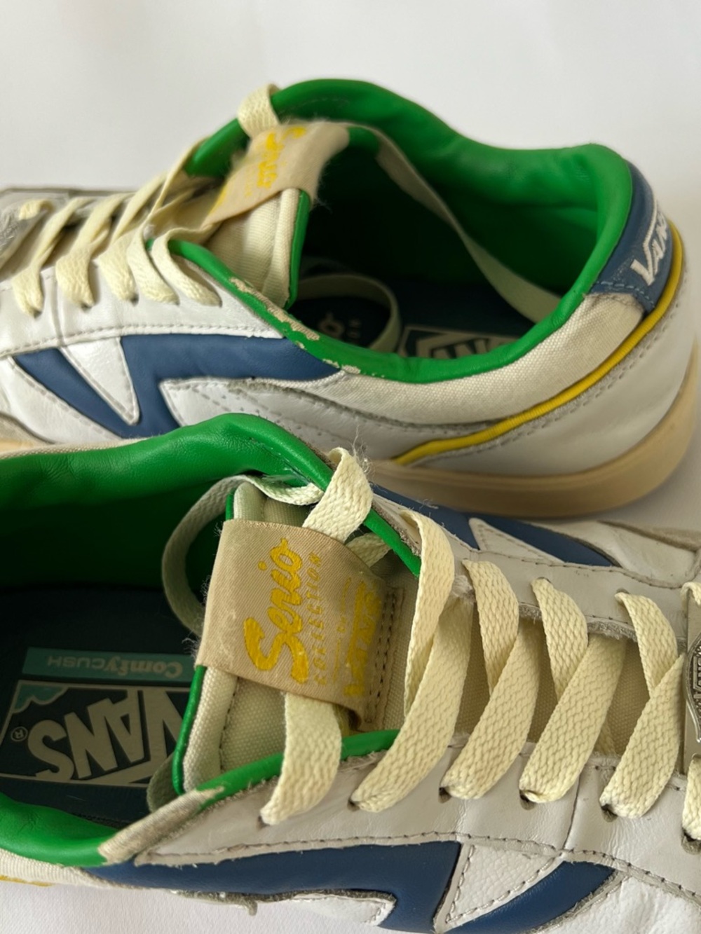 Vans Lowland Serio Collection ComfyCush Men Size 10.5 White, Blue Green Retro - Picture 7 of 14
